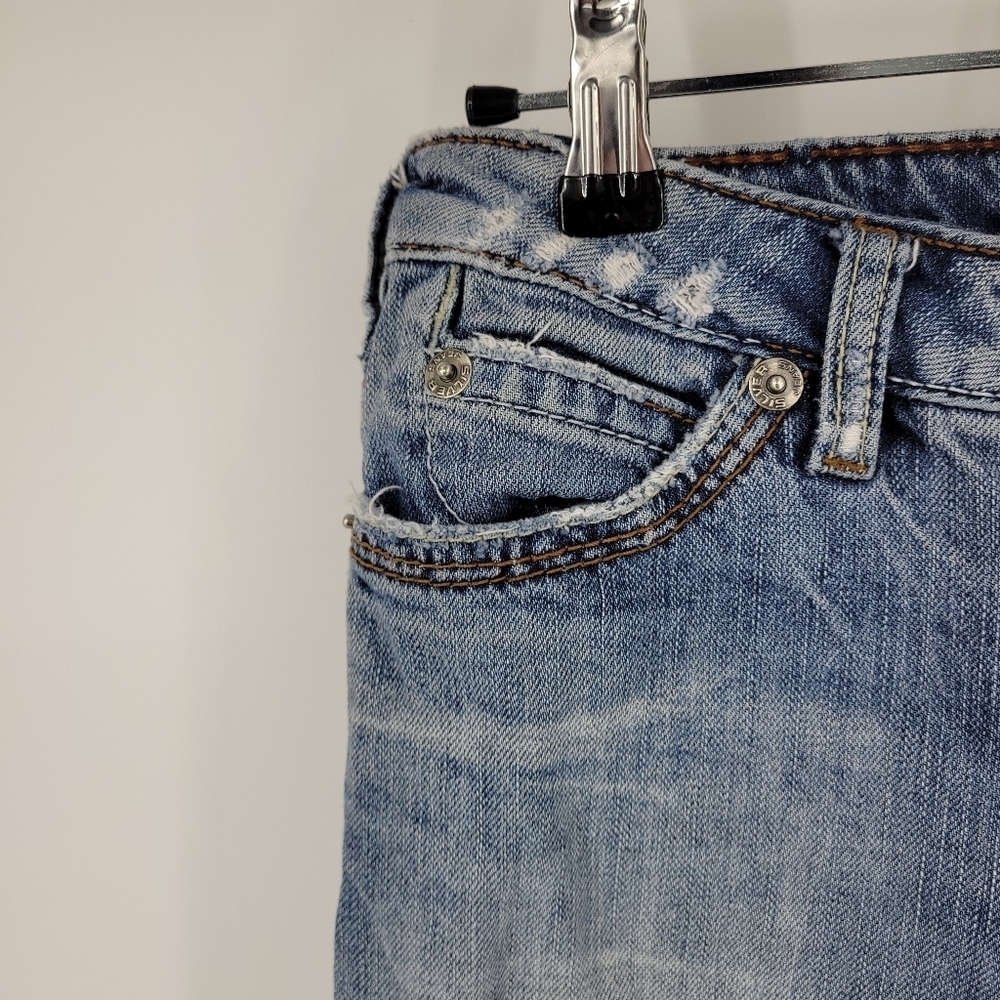 Silver Jeans Womens Element Flare Faded‎ Distressed Jeans Size 27 - Picture 16 of 16